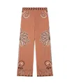 Alanui Wild Wonder Foulard Palazzo Pants In Pink