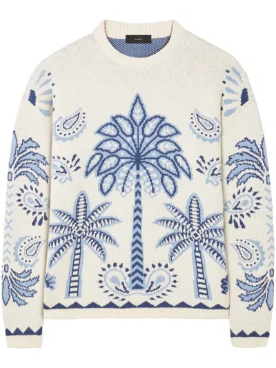 Alanui Wild Wonder Foulard Sweater In White