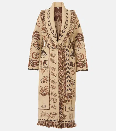 Alanui Wild Wonder Wool And Cotton Cardigan In Beige