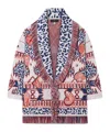 Alanui Knitwear Wrap With Fringed Shawl Collar In Multi