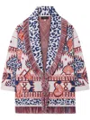 Alanui Knitwear Wrap With Fringed Shawl Collar In Multi