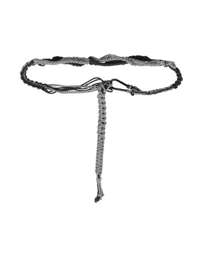 Alanui Woman Belt Black Size Onesize Polyamide, Acrylic In Gray