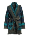 Alanui Woman Cardigan Navy Blue Size M Cashmere
