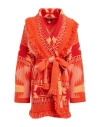 Alanui Icon Jacquard Cashmere Cardigan In Orange