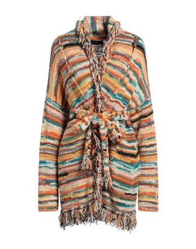 Alanui Woman Cardigan Orange Size M Cotton, Polyamide, Polyester, Linen