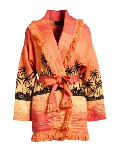 Alanui Woman Cardigan Orange Size Xs Wool, Cotton, Silk, Polyamide, Viscose In Multi