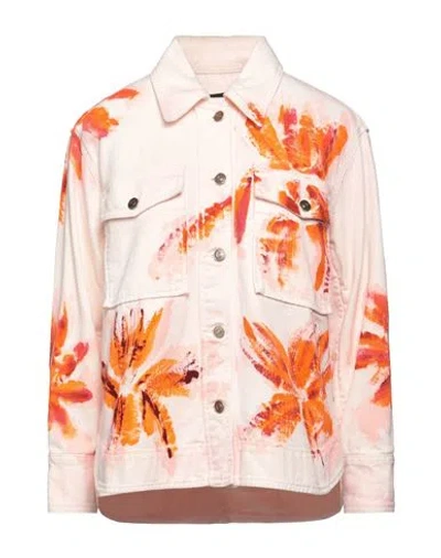 Alanui Woman Denim Outerwear Light Pink Size M Cotton