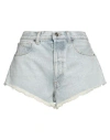 Alanui Woman Denim Shorts Blue Size 28 Cotton In Blue