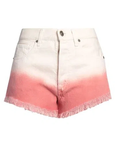 Alanui Papaya Ombre Dip Dye Frayed Denim Shorts In Multi