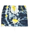 Alanui Moonrise Frayed Tie-dyed Denim Mini Skirt In Blue
