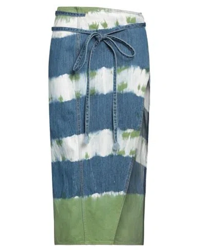 Alanui Woman Denim Skirt Blue Size M Cotton