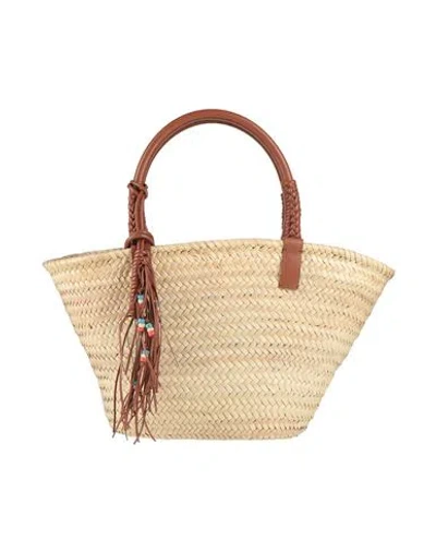Alanui Woman Handbag Beige Size - Straw, Lambskin