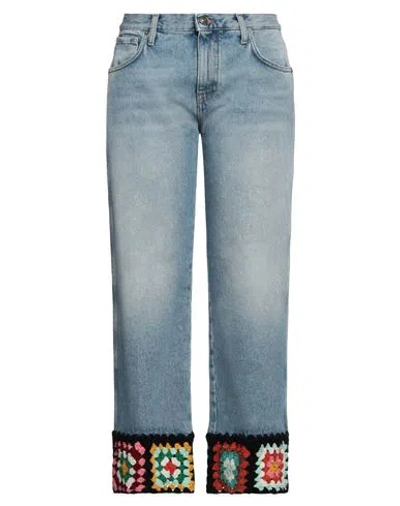 Alanui Woman Denim Pants Blue Size 30 Cotton