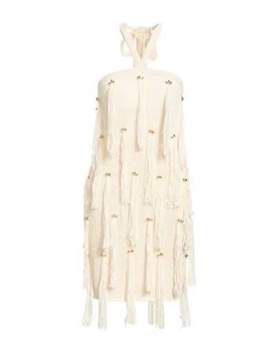 Alanui Woman Midi Dress Cream Size Xs Cotton, Polyester, Acrylic In White
