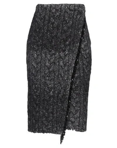Alanui Woman Midi Skirt Black Size M Cotton, Polyamide, Alpaca Wool, Polyester