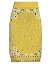 Alanui Woman Midi Skirt Yellow Size S Cotton, Acrylic, Polyamide