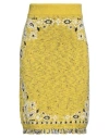 Alanui Woman Midi Skirt Yellow Size S Cotton, Acrylic, Polyamide In Yellow