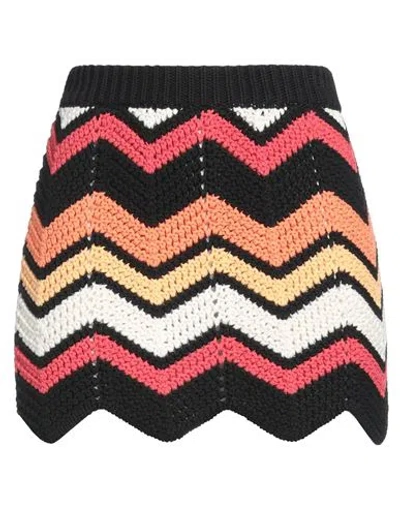 Alanui Woman Mini Skirt Black Size M Cotton, Polyamide