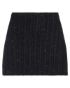 Alanui The Astral Metallic-knit Mini Skirt In Blue