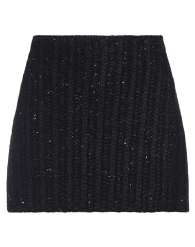 Alanui Woman Mini Skirt Midnight Blue Size M Alpaca Wool, Polyamide, Viscose, Wool, Polyester In Black
