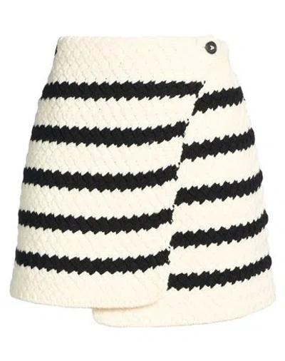 Alanui Woman Mini Skirt Off White Size M Virgin Wool In Multi