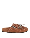Alanui Journey Beaded Braided Flat Open Toe Slides In Brown