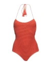 Alanui Woman One-piece Swimsuit Orange Size S Cotton In Orange