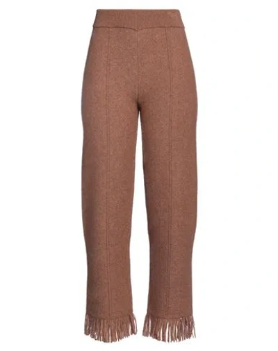Alanui Woman Pants Brown Size M Cashmere, Silk, Polyester