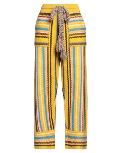 Alanui Woman Pants Marigold Size Xs/s Virgin Wool In Yellow