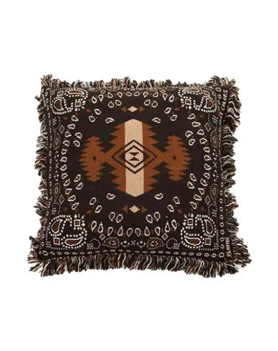 Alanui Woman Pillow Or Pillow Case Dark Brown Size - Virgin Wool, Polyester