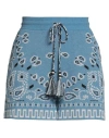 Alanui Woman Shorts & Bermuda Shorts Azure Size L Cotton, Elastane In Blue