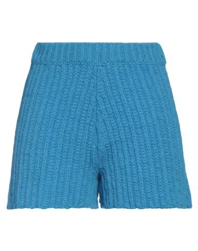 Alanui Woman Shorts & Bermuda Shorts Azure Size M Alpaca Wool, Polyamide, Wool In Blue