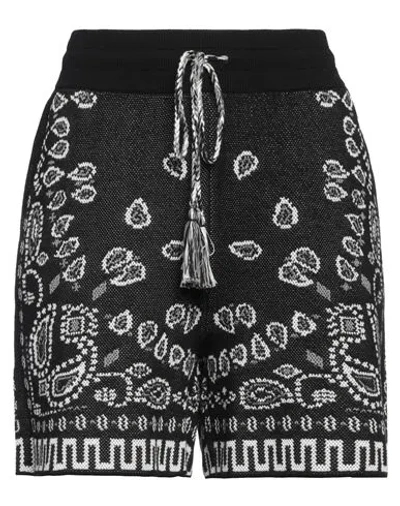 Alanui Woman Shorts & Bermuda Shorts Black Size L Cotton, Polyamide