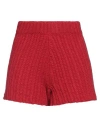Alanui Palm Springs Ribbed Cotton Shorts In Orange