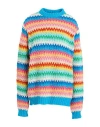 Alanui Woman Sweater Azure Size M Cotton In Blue