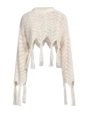 Alanui Woman Sweater Ivory Size Xs/s Cotton, Linen, Polyamide In White