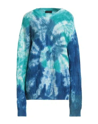 Alanui Woman Sweater Turquoise Size L Virgin Wool In Multi