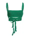 Alanui Caribbean Vibes Crochet Knit Top In Green