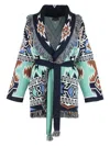 Alanui Geometric Roots Cardigan In Soft Virgin Wool In Multicolor