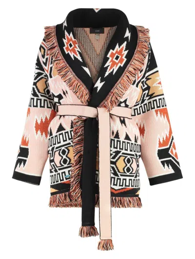 ALANUI WOMEN'S GEOMETRIC ROOTS CARDIGAN | SIZE SMALL | LWHB064R25KNI00G COLOR 3110