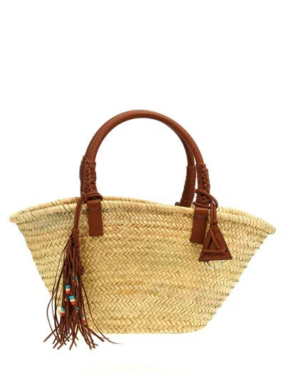 Alanui Women's Icon Palm Leaf Big Handbag In Brown
