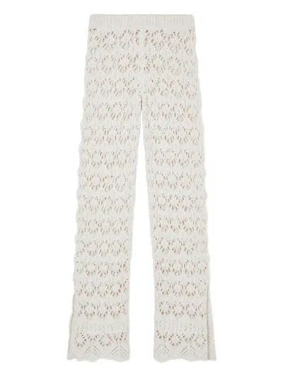 Alanui Lagoon Romance Cotton Trousers In Animal Print