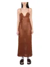 Alanui Mother Nature Crocheted Cotton Maxi Dress In Brown