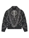 Alanui Bandana Wool And Cashmere Cardi-bomber In Gray