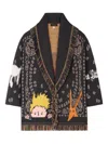 Alanui Little Prince Cardigan Mit Bandana-fransen In Gray