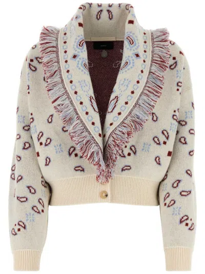 Alanui Cardigan In Jacquard Ricamato  Donna In Printed