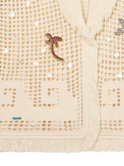 Alanui Women's Where The Waves Begins Cotton Cardigan In Sand