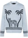 Alanui Wood Block Patterned-jacquard Jumper In Blue