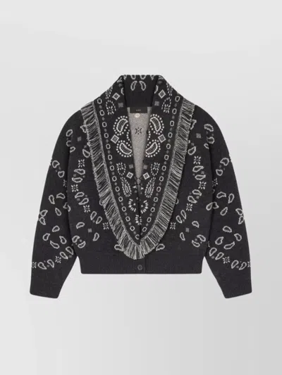 ALANUI WOOL AND CASHMERE FRINGED CARDIGAN BOMBER