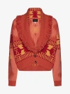 Alanui Icon Jacquard Cardigan In Orange